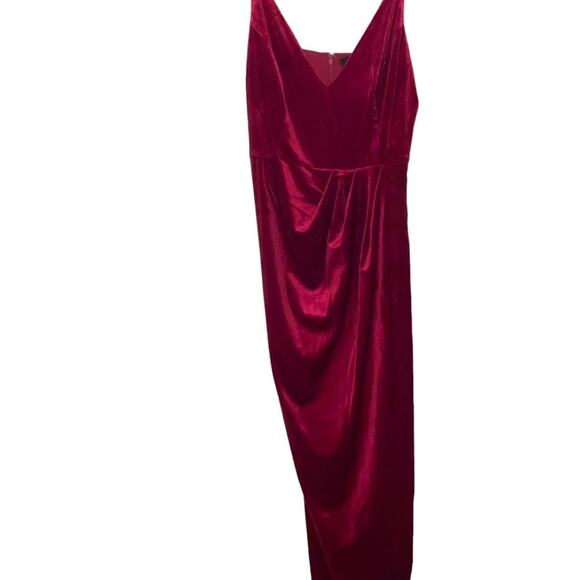 Yumi Kim x REVOLVE Felicity Velvet V-Neck Pleated Tulip Hem Formal Dress M NWT - Picture 4 of 14